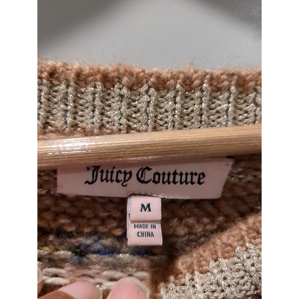 Juicy Couture Womens Knit  Wool Blend Patterned textured‎ Sweater M (MINT) - Picture 3 of 9
